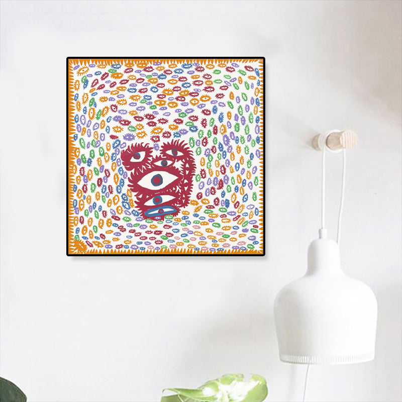 Brehn | Funky the Eyes Kunstdruck Leinwand Texturiert Gelbe Wanddekoration für Wohnzimmer, Mehrere Größen