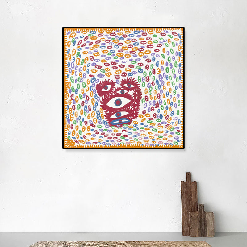 Brehn | Funky the Eyes Kunstdruck Leinwand Texturiert Gelbe Wanddekoration für Wohnzimmer, Mehrere Größen