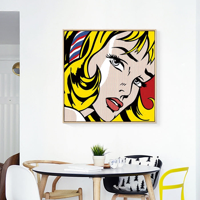 Brehn | Marilyn Monroe Leinwanddruck Wohnzimmer Figur Zeichnung Wanddeko in hellen Farben, strukturiert
