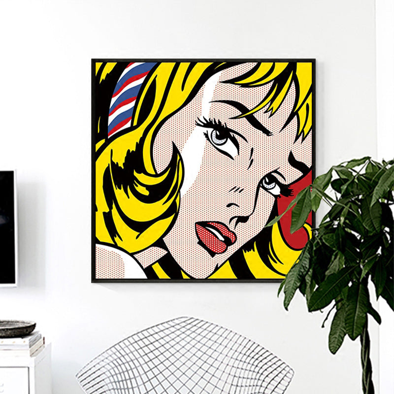 Brehn | Marilyn Monroe Leinwanddruck Wohnzimmer Figur Zeichnung Wanddeko in hellen Farben, strukturiert