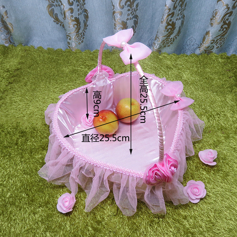 Damen Eleganter Dekorationskorb mit Tüll und Blüten Brehn