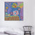 Brehn | Sonnenzeichnung Wanddekoration Bunt Funky Leinwand Wandkunst für Teenagerzimmer, Texturiert