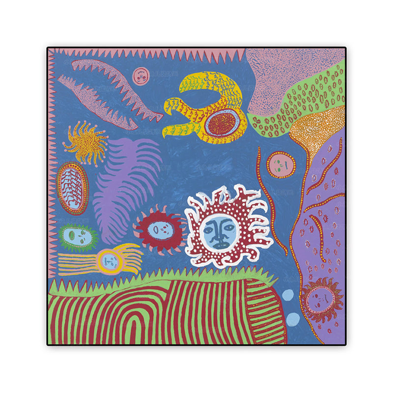 Brehn | Sonnenzeichnung Wanddekoration Bunt Funky Leinwand Wandkunst für Teenagerzimmer, Texturiert