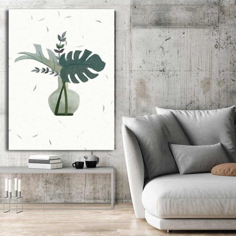Brehn | Botanische Anordnung Leinwand Nordic Style Texturiertes Wanddekor in sanften Farben für Zuhause