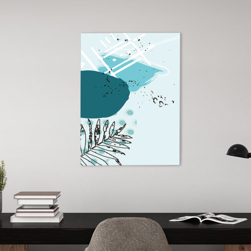 Brehn | Blätter Leinwand Wandkunst Texturiert Skandinavischer Stil Schlafzimmer Malerei in Heller Farbe