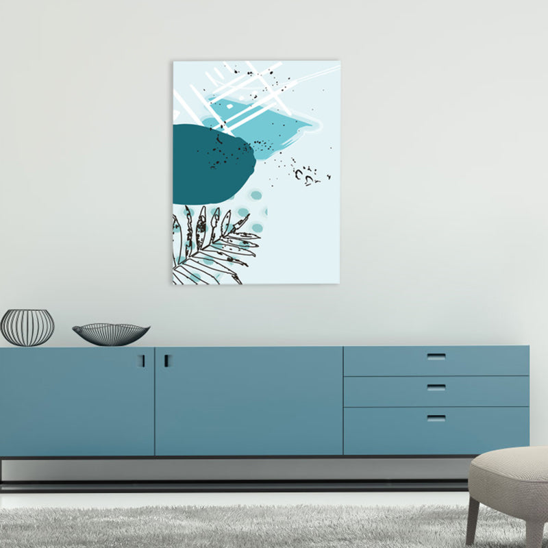 Brehn | Blätter Leinwand Wandkunst Texturiert Skandinavischer Stil Schlafzimmer Malerei in Heller Farbe