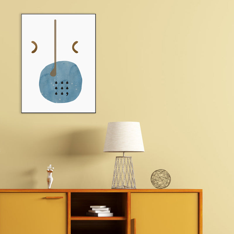Brehn | Oddness Muster Malerei Jungen Schlafzimmer Illustration Abstrakte Wandkunst Druck in Blau