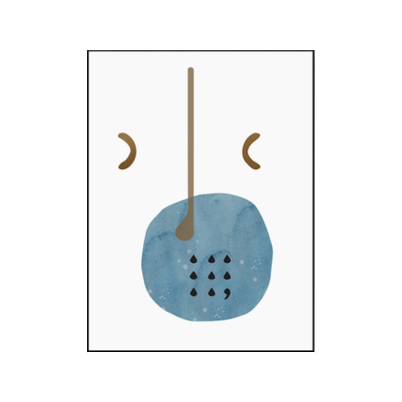 Brehn | Oddness Muster Malerei Jungen Schlafzimmer Illustration Abstrakte Wandkunst Druck in Blau