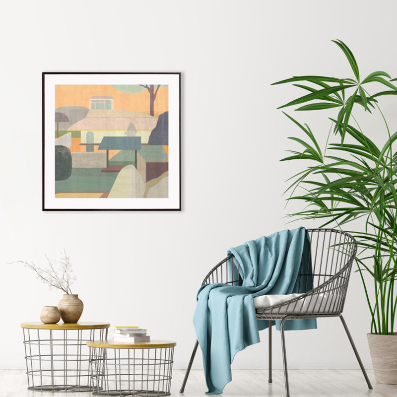 Brehn | Wohnarchitektur Kunstdruck Nordische Texturierte Wanddekoration in Pastellfarbe für das Schlafzimmer
