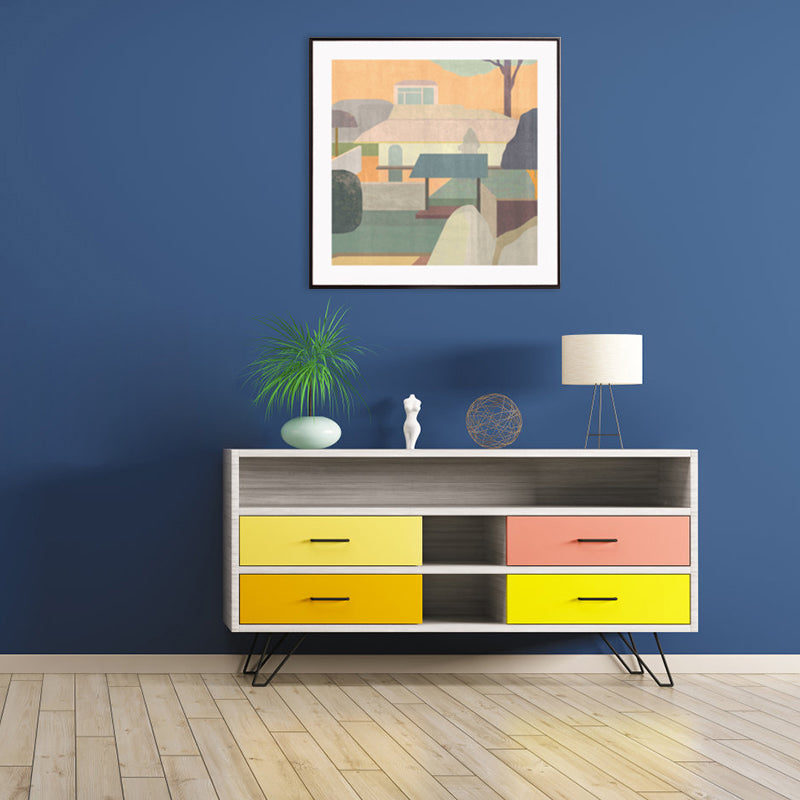 Brehn | Wohnarchitektur Kunstdruck Nordische Texturierte Wanddekoration in Pastellfarbe für das Schlafzimmer