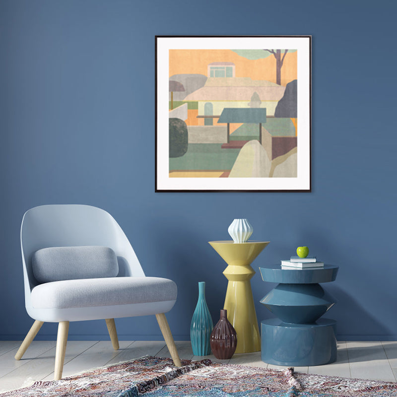 Brehn | Wohnarchitektur Kunstdruck Nordische Texturierte Wanddekoration in Pastellfarbe für das Schlafzimmer