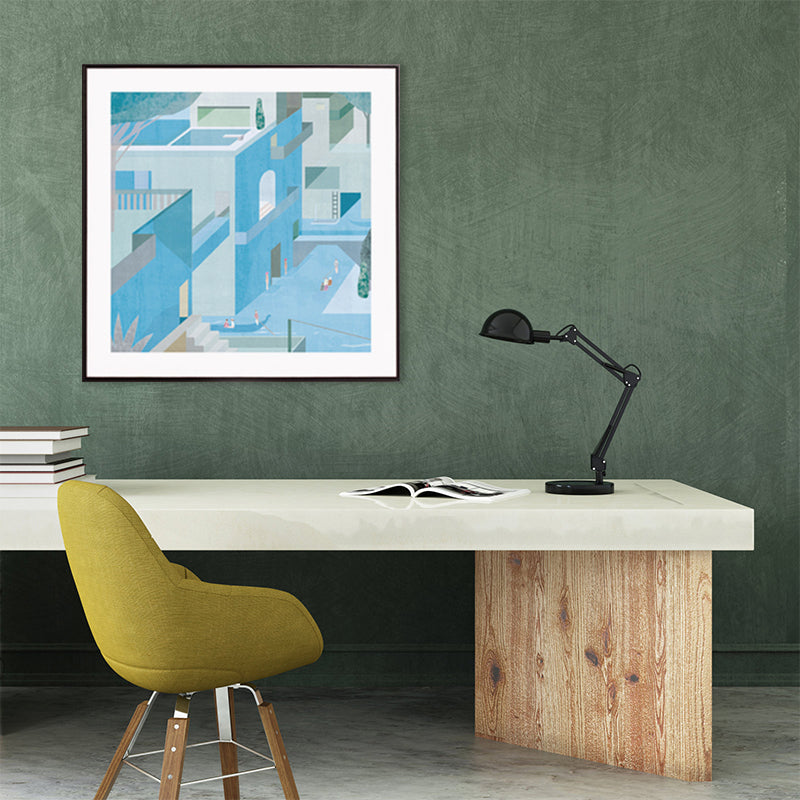 Brehn | Wohnarchitektur Kunstdruck Nordische Texturierte Wanddekoration in Pastellfarbe für das Schlafzimmer