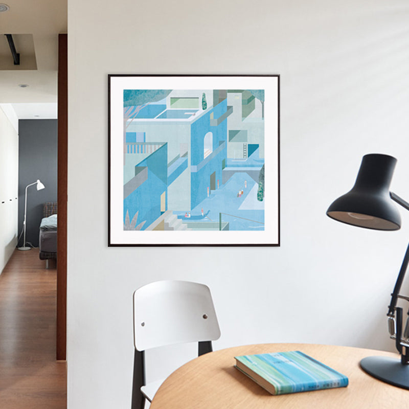 Brehn | Wohnarchitektur Kunstdruck Nordische Texturierte Wanddekoration in Pastellfarbe für das Schlafzimmer
