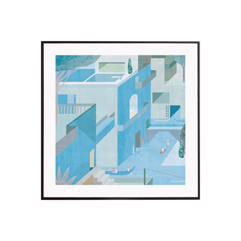 Brehn | Wohnarchitektur Kunstdruck Nordische Texturierte Wanddekoration in Pastellfarbe für das Schlafzimmer