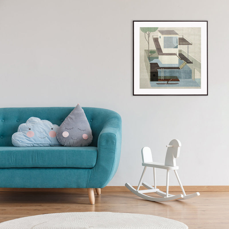 Brehn | Wohnarchitektur Kunstdruck Nordische Texturierte Wanddekoration in Pastellfarbe für das Schlafzimmer