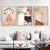 Brehn | Pink Woman Drawing Wandkunst Mode Nordic Stil Texturiertes Leinwanddruck für Mädchenzimmer