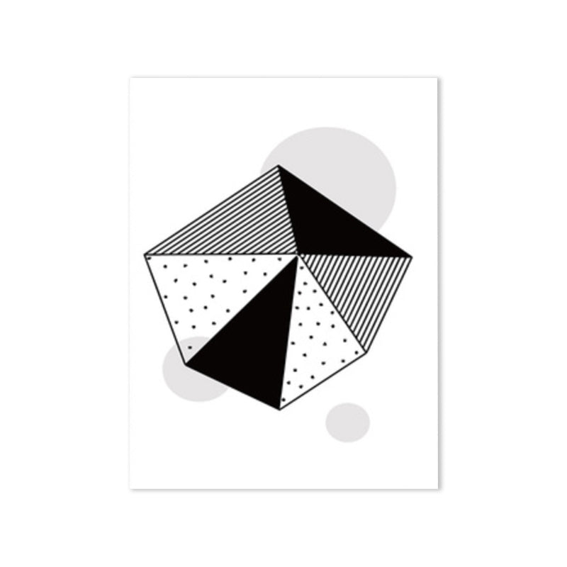 Brehn | Sechseckmuster Wandkunst Deko Skandinavischer Stil Geometrischer Leinwanddruck in Schwarz