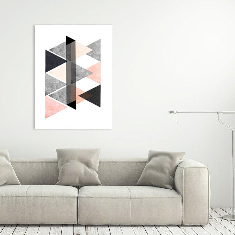 Brehn | Schwarze Umschlagmuster-Leinwand Geometrische Skandinavische Texturierte Wandkunst für das Esszimmer