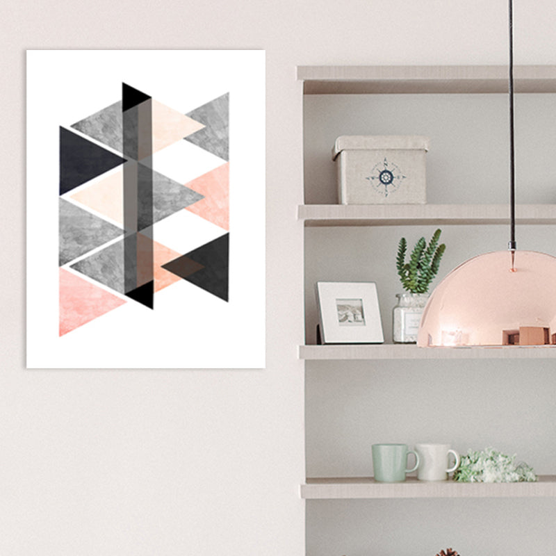 Brehn | Schwarze Umschlagmuster-Leinwand Geometrische Skandinavische Texturierte Wandkunst für das Esszimmer