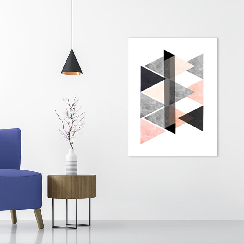 Brehn | Schwarze Umschlagmuster-Leinwand Geometrische Skandinavische Texturierte Wandkunst für das Esszimmer