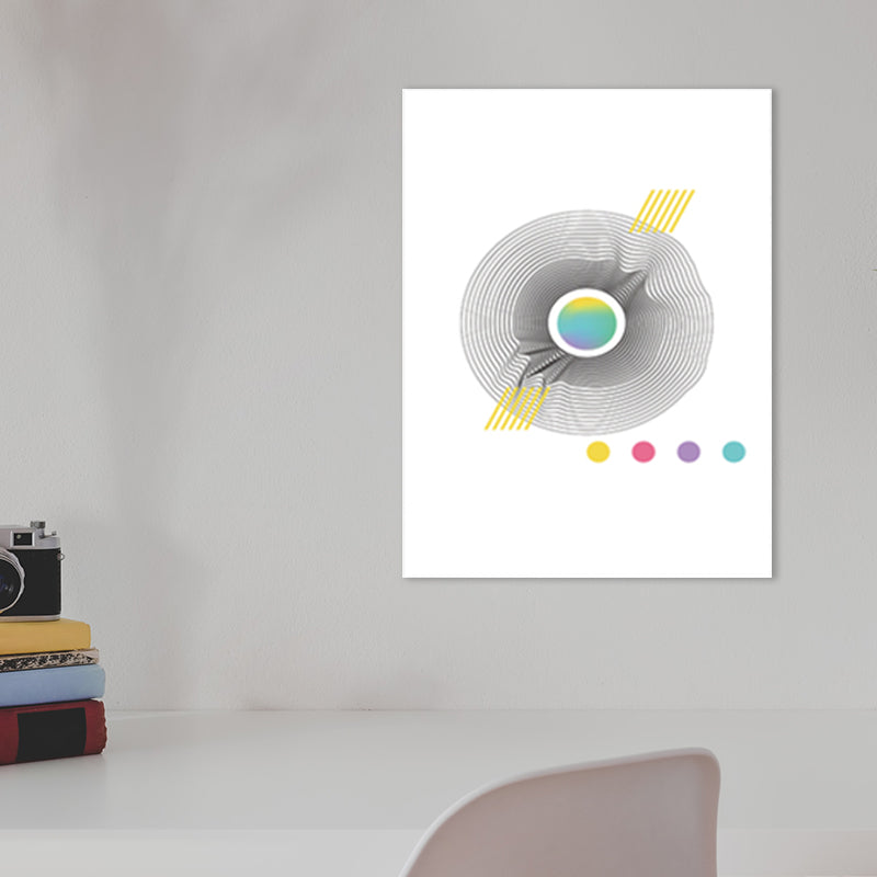 Brehn | 3D Ringgrafik Wanddekoration Grau Skandinavisch Stilvolles Canvas für Badezimmer, Verschiedene Größen