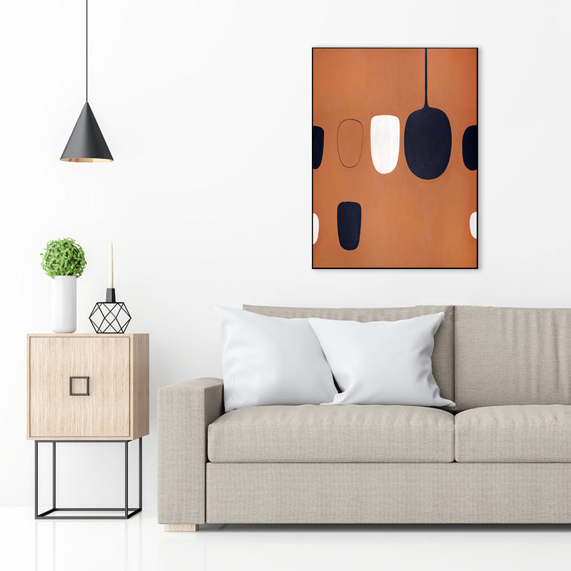 Brehn | Nordic Style Geometrie Leinwandkunst Braune Texturierte Wanddekoration für das Schlafzimmer, Mehrere Größen