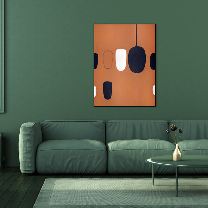 Brehn | Nordic Style Geometrie Leinwandkunst Braune Texturierte Wanddekoration für das Schlafzimmer, Mehrere Größen