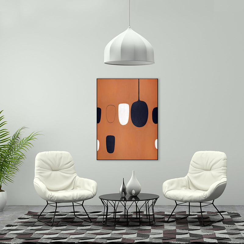 Brehn | Nordic Style Geometrie Leinwandkunst Braune Texturierte Wanddekoration für das Schlafzimmer, Mehrere Größen