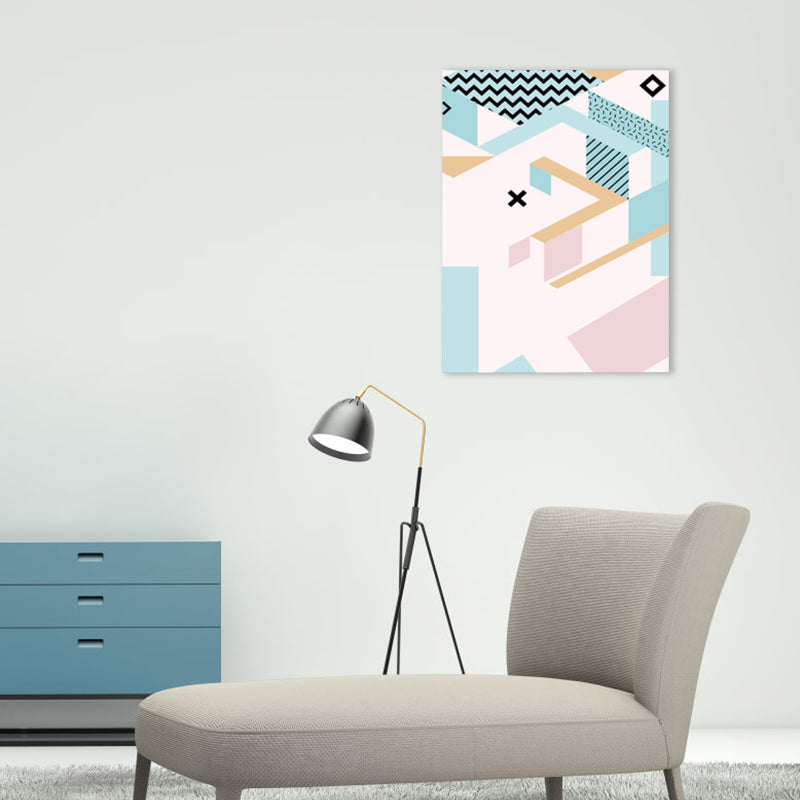 Brehn | Geometrie Leinwand Kunst Skandinavische Texturierte Wanddekoration in Pastellfarbe für das Gästezimmer