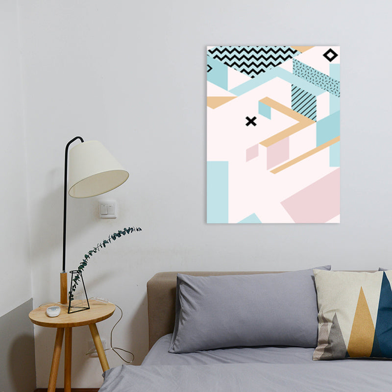 Brehn | Geometrie Leinwand Kunst Skandinavische Texturierte Wanddekoration in Pastellfarbe für das Gästezimmer
