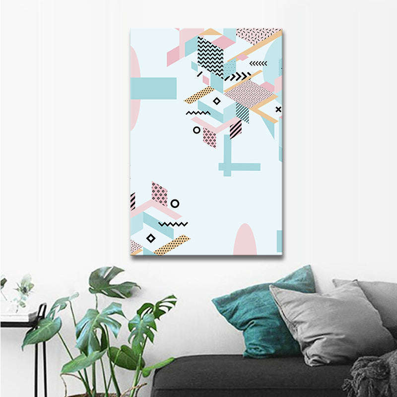 Brehn | Geometrie Leinwand Kunst Skandinavische Texturierte Wanddekoration in Pastellfarbe für das Gästezimmer