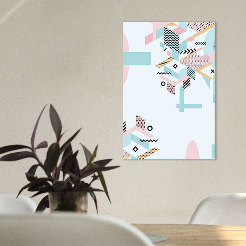 Brehn | Geometrie Leinwand Kunst Skandinavische Texturierte Wanddekoration in Pastellfarbe für das Gästezimmer