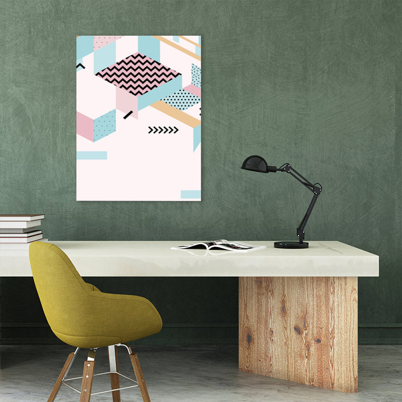 Brehn | Geometrie Leinwand Kunst Skandinavische Texturierte Wanddekoration in Pastellfarbe für das Gästezimmer