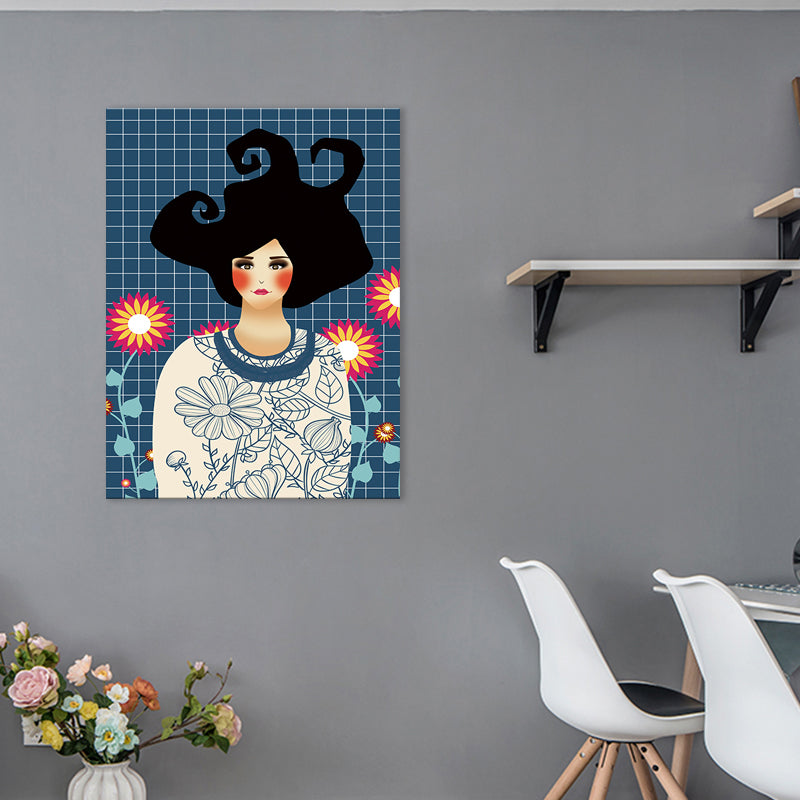 Brehn | Illustration Undercover Maid Leinwanddruck Wohnzimmer Mode Wandkunst in Pastellfarbe