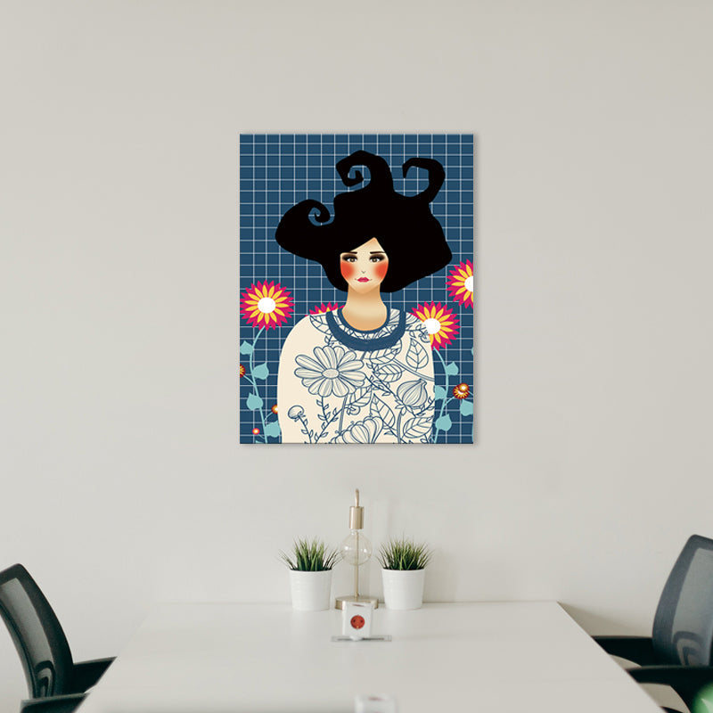 Brehn | Illustration Undercover Maid Leinwanddruck Wohnzimmer Mode Wandkunst in Pastellfarbe