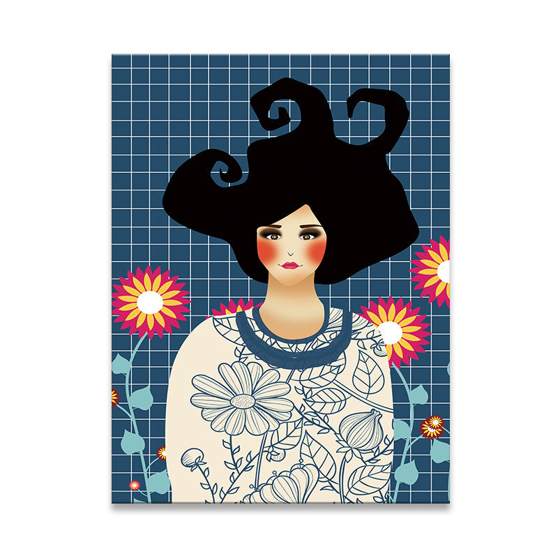 Brehn | Illustration Undercover Maid Leinwanddruck Wohnzimmer Mode Wandkunst in Pastellfarbe