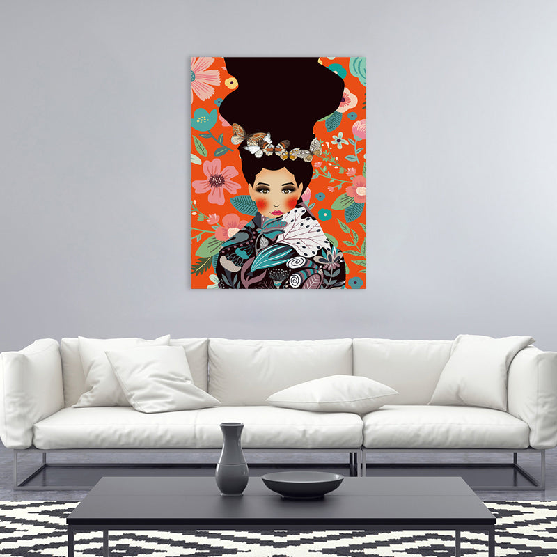 Brehn | Illustration Undercover Maid Leinwanddruck Wohnzimmer Mode Wandkunst in Pastellfarbe