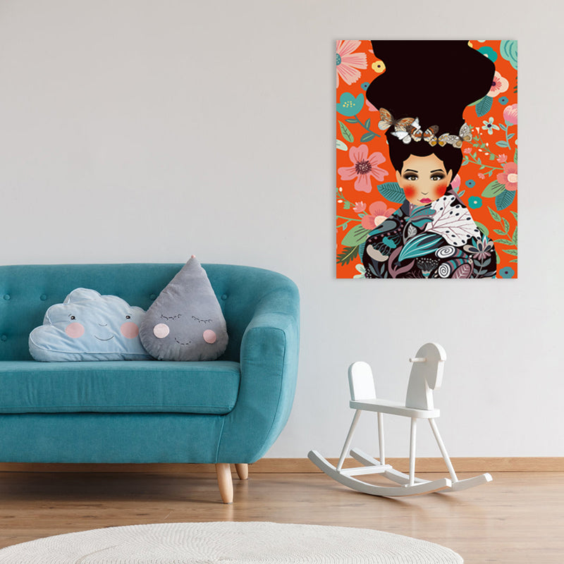 Brehn | Illustration Undercover Maid Leinwanddruck Wohnzimmer Mode Wandkunst in Pastellfarbe