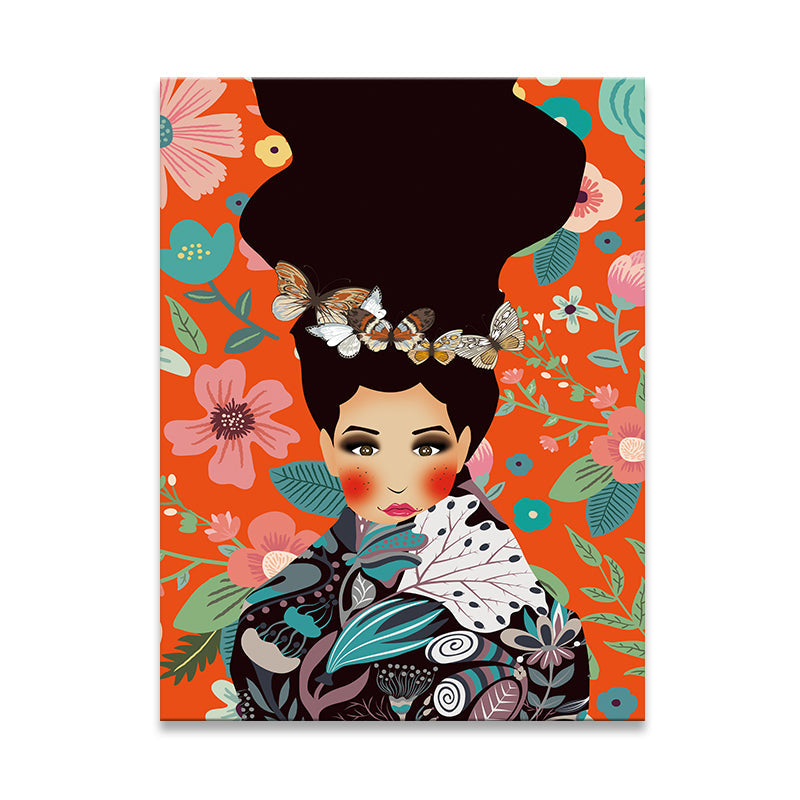 Brehn | Illustration Undercover Maid Leinwanddruck Wohnzimmer Mode Wandkunst in Pastellfarbe