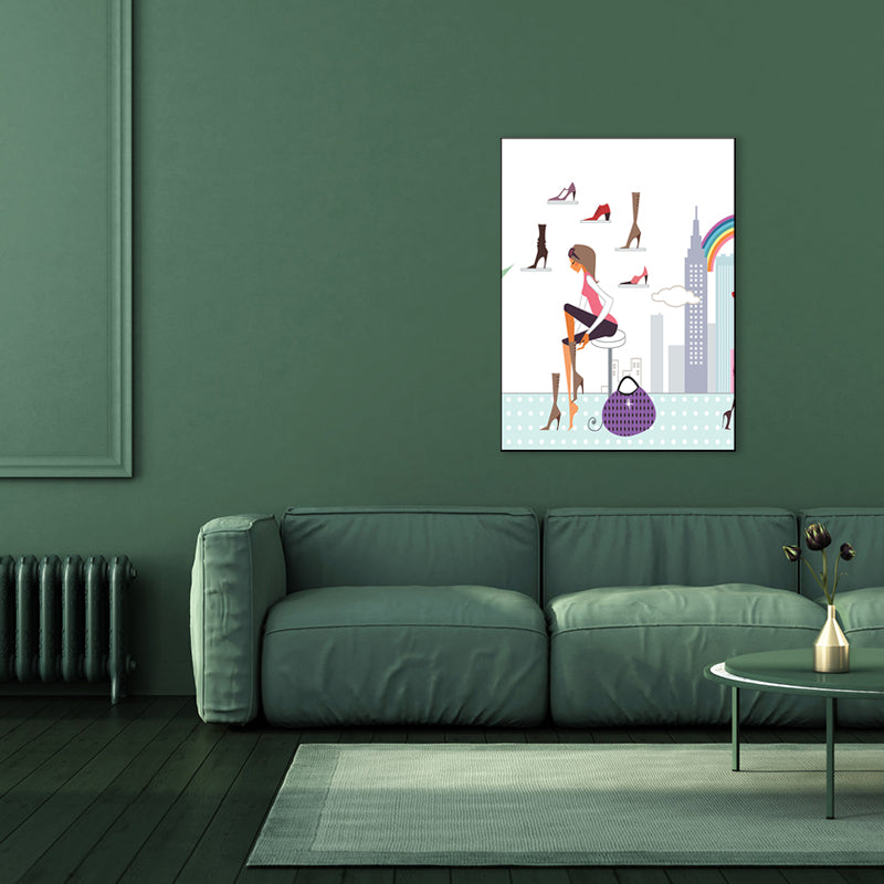 Brehn | Nordic Urban Women Leinwanddruck Pastellfarbe Texturiertes Wanddekor für Wohnzimmer