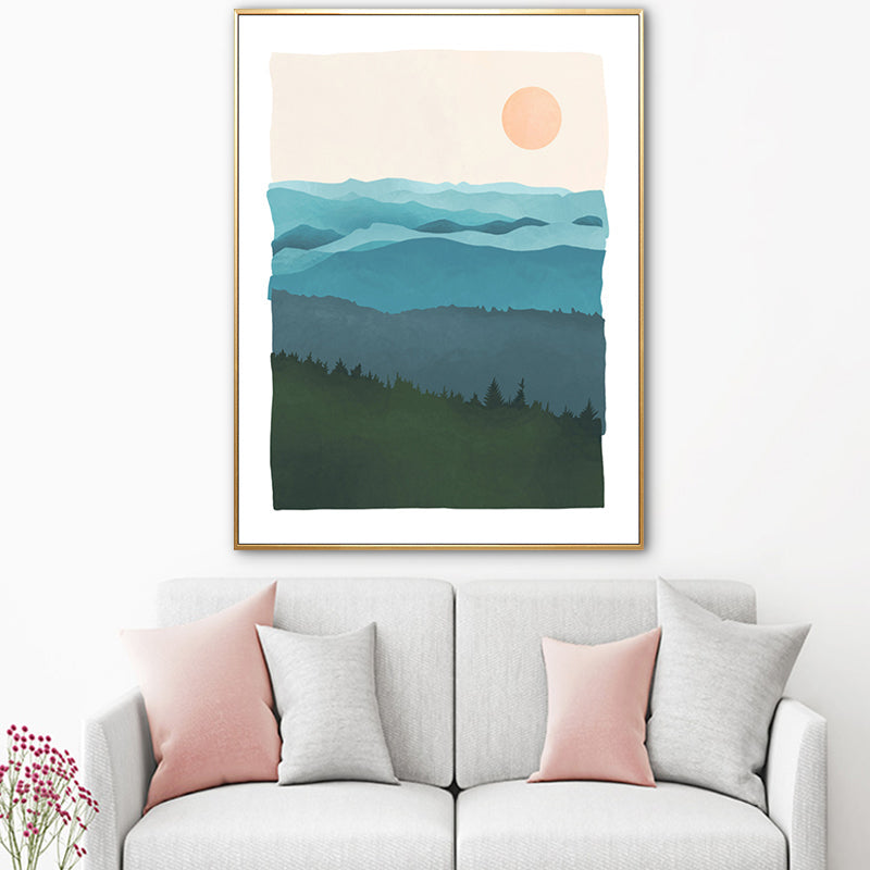Brehn | Nordic Scenery Berglandschaft Leinwand Pastellfarbe Texturiertes Wandkunst für Wohnzimmer