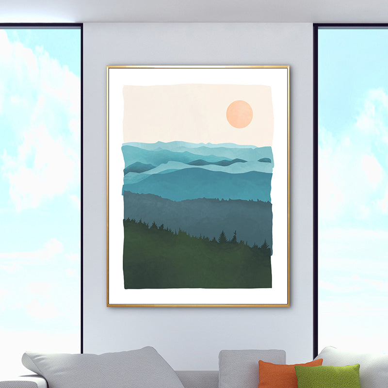 Brehn | Nordic Scenery Berglandschaft Leinwand Pastellfarbe Texturiertes Wandkunst für Wohnzimmer
