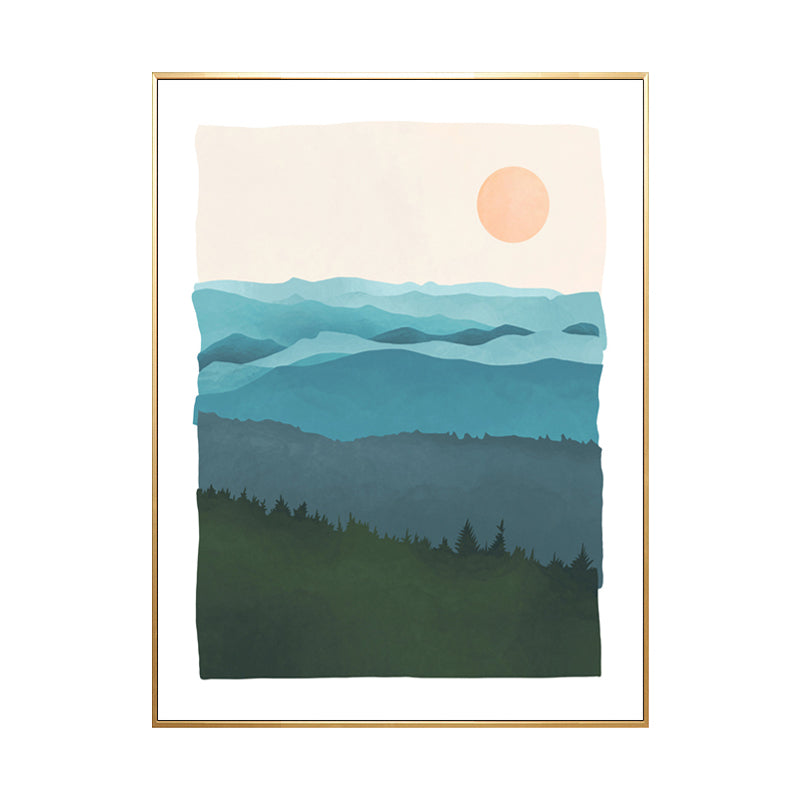 Brehn | Nordic Scenery Berglandschaft Leinwand Pastellfarbe Texturiertes Wandkunst für Wohnzimmer