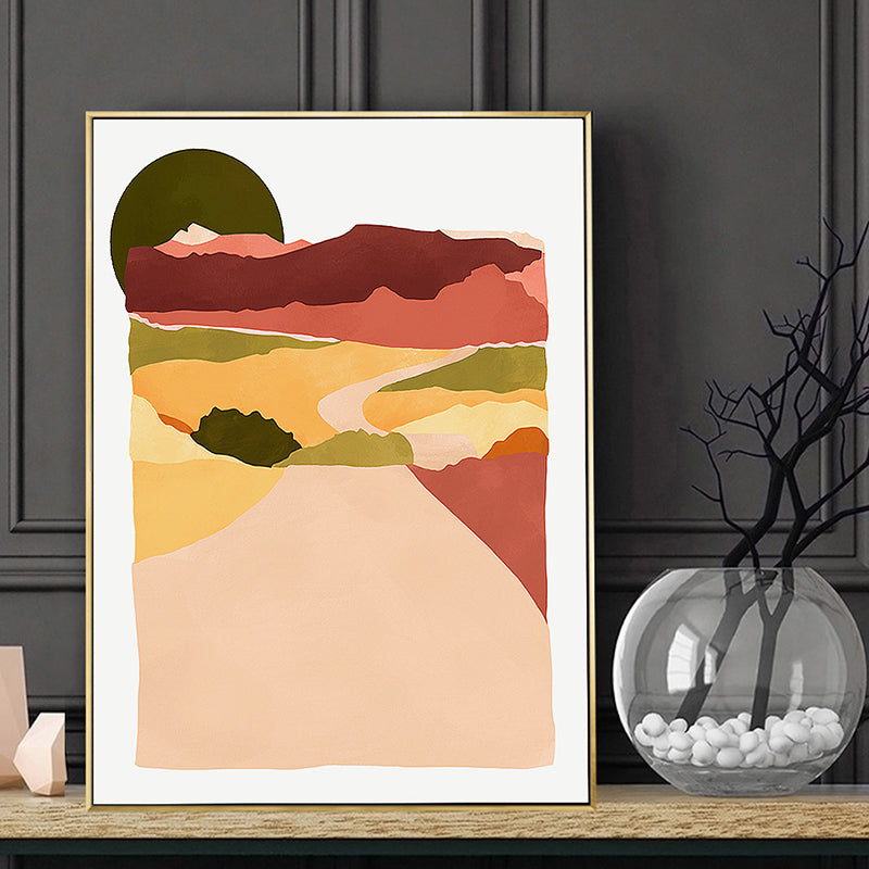 Brehn | Nordic Scenery Berglandschaft Leinwand Pastellfarbe Texturiertes Wandkunst für Wohnzimmer
