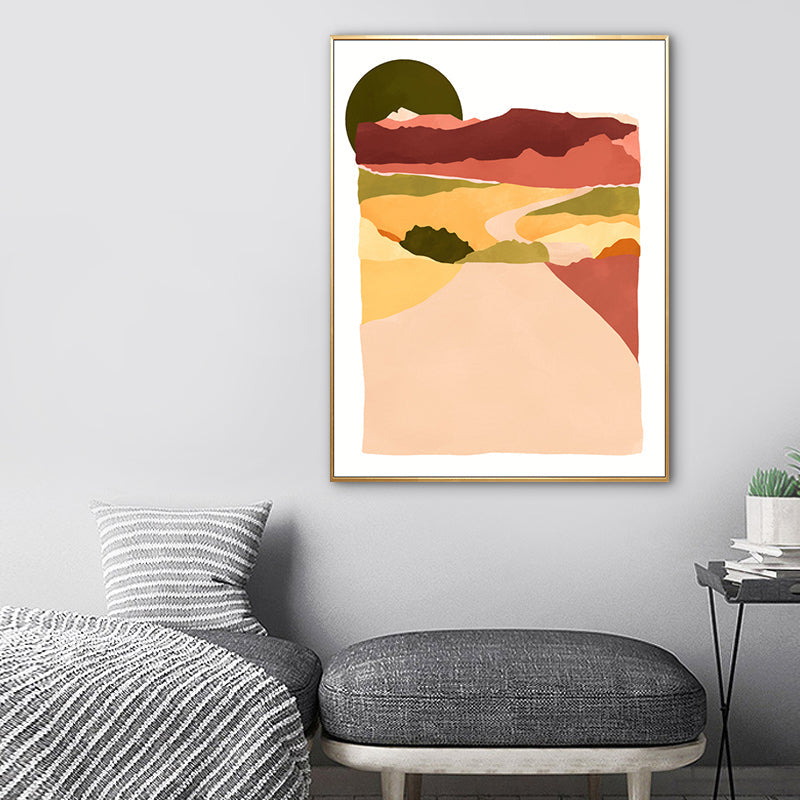 Brehn | Nordic Scenery Berglandschaft Leinwand Pastellfarbe Texturiertes Wandkunst für Wohnzimmer