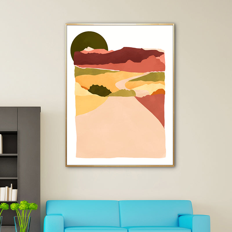 Brehn | Nordic Scenery Berglandschaft Leinwand Pastellfarbe Texturiertes Wandkunst für Wohnzimmer