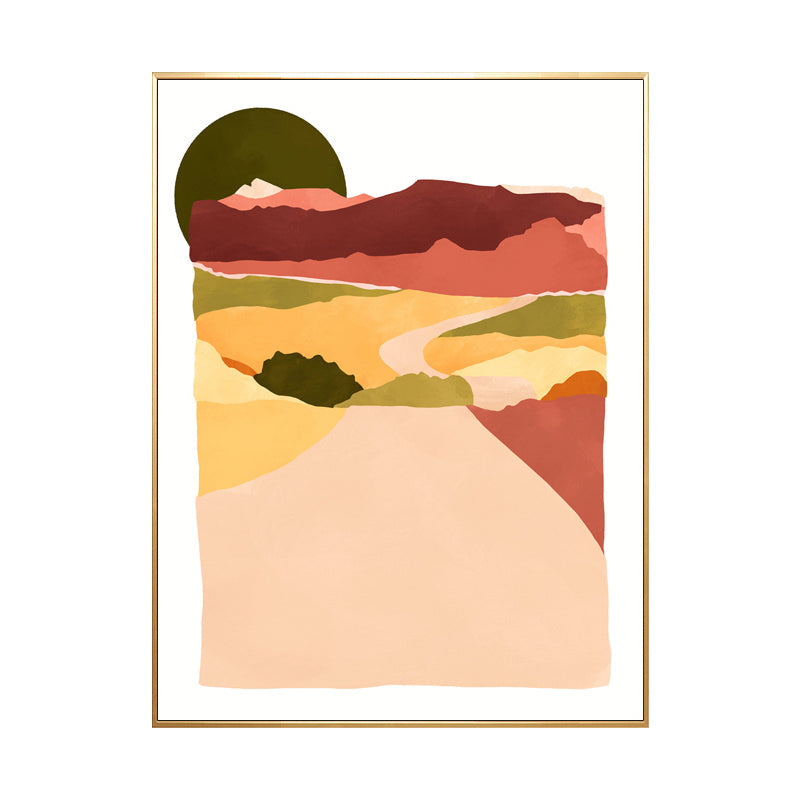 Brehn | Nordic Scenery Berglandschaft Leinwand Pastellfarbe Texturiertes Wandkunst für Wohnzimmer