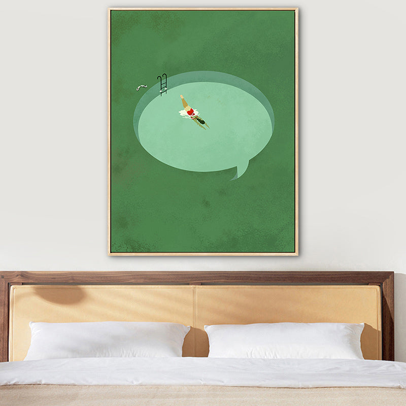 Brehn | Pastell Schwimmbecken Wandkunst Sportlich Nordische Texturierte Leinwanddruck für Wohnzimmer