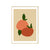Brehn | Illustration Nordische Leinwand Wandkunst mit Früchte Muster in Orange auf Beige für Zuhause