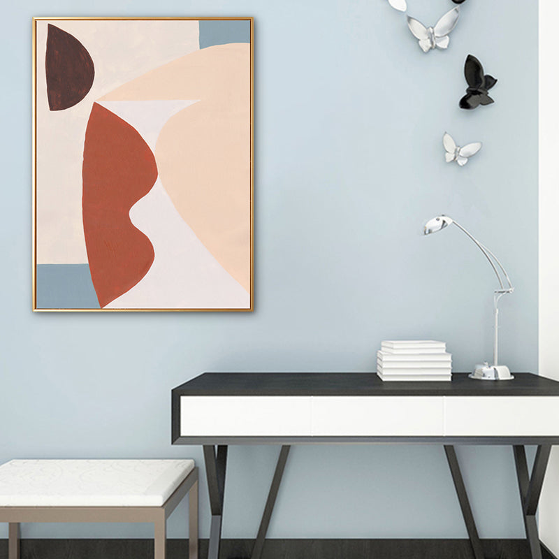 Brehn | Texturierter Pastell-Kunstdruck Nordische Illustration Abstrakte Leinwand für Hausinterieur